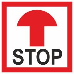 Знак. Кнопка STOP (СТОП). Пластик