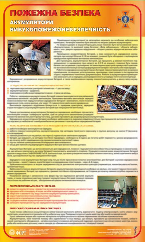 Акумулятори. Вибухопожежонебезпечність. 0,6х1,0