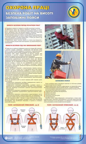 Запобіжні пояси. Безпека робіт на висоті. 0,6х1,0