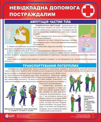 Ампутація частин тіла. Транспортування потерпілих. Домедична допомога постраждалим. 0,5х0,6