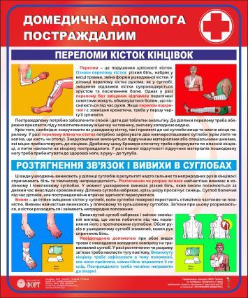 Переломи кісток кінцівок. Розтягнення зв’язок і вивихи у суглобах. Домедична допомога постраждалим.0,5х0,6