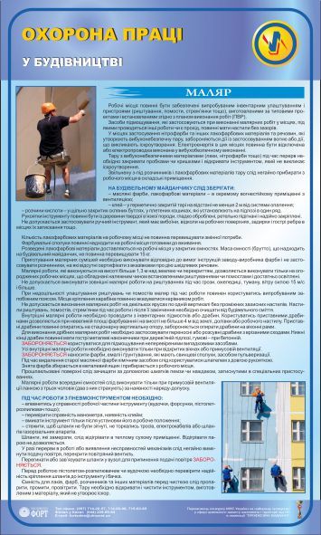 Безпека праці при будівництві. Маляр. 0,6х1,0