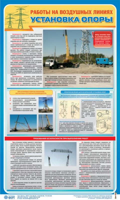 Установка железобетонных и металлических опор. Работы на воздушных линиях. 0,6х1,0